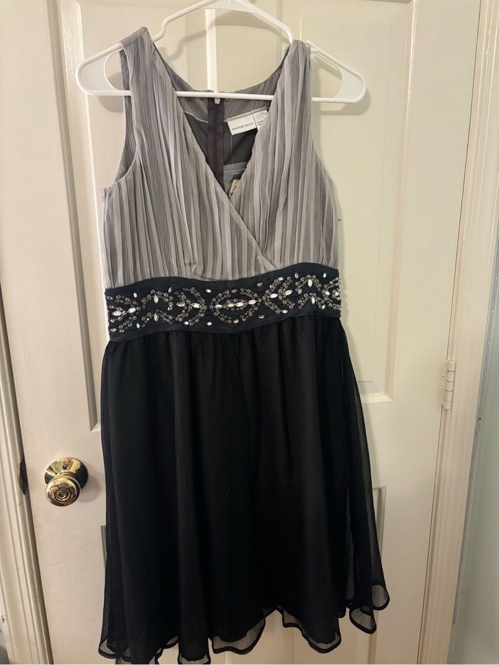 Women’s Silver and Black Embellished Party Dress
